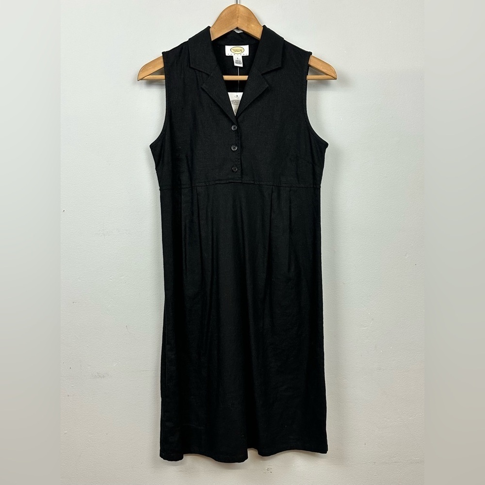NWT Talbots Petites Black Linen Dress Sz 2 Petites